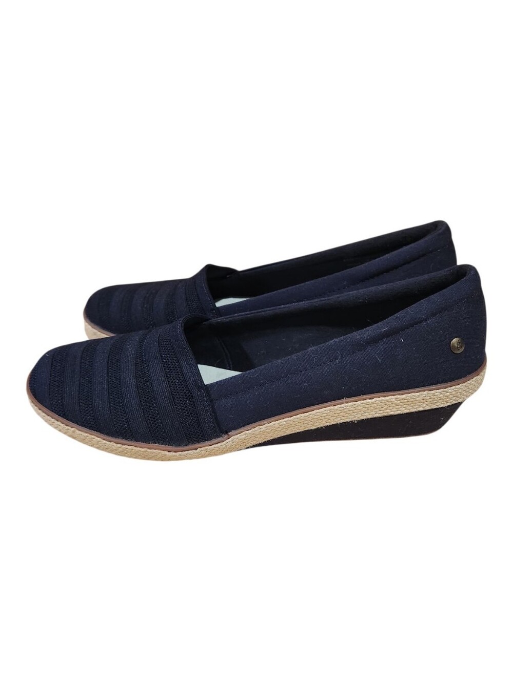 Grasshoppers Blaise Black Wedge Loafer Espadrille Shoes Women's Size 11 M